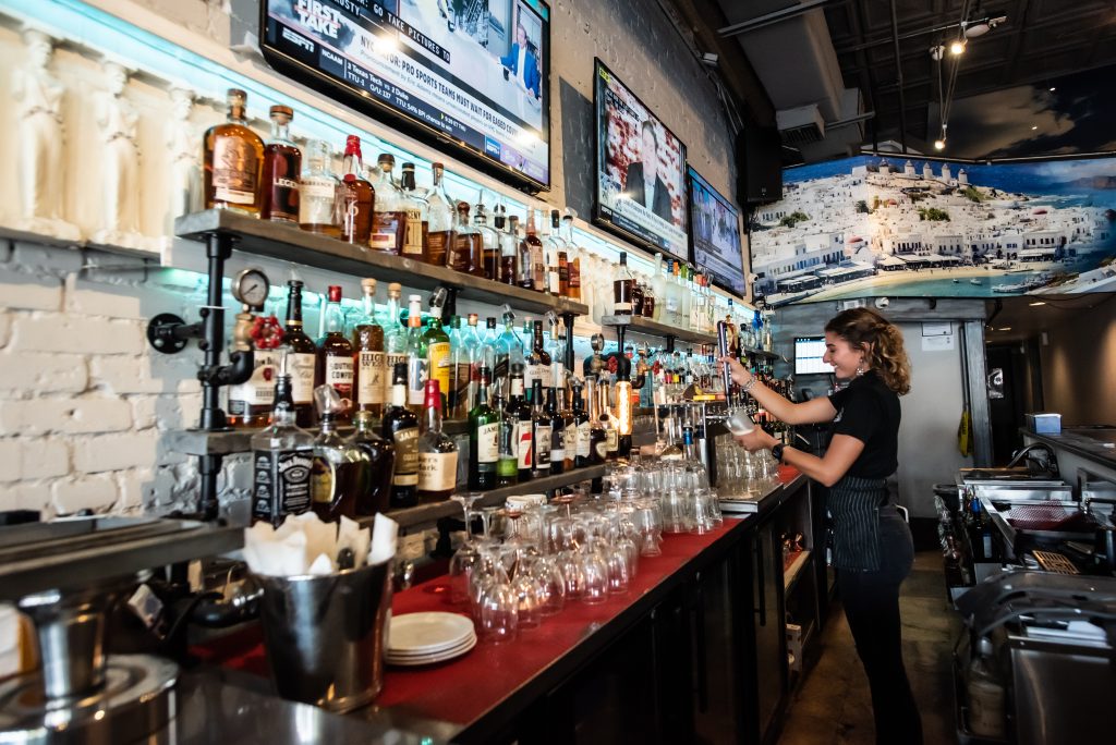 behind the bar