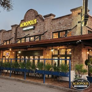 Outside view of an Acropolis Greek Taverna restaurant